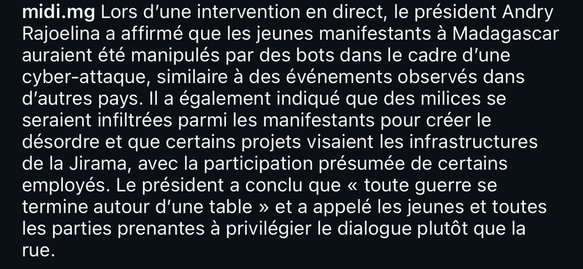 C’est vraiment un GUIGNOL ce mec wow 🤣 
#Madagascar #MadagascarGenZ #FreeMadagascar