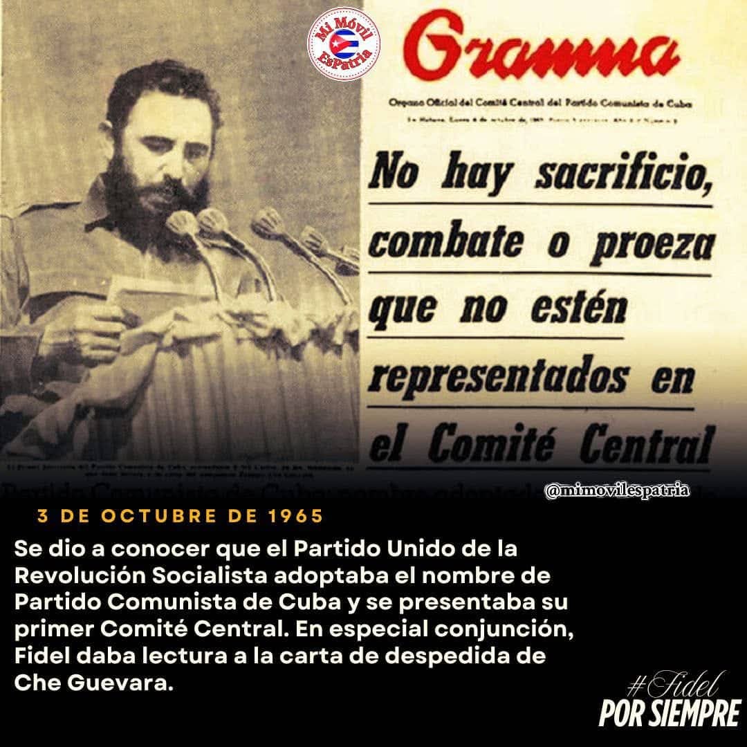 #FidelPorSiempre
"La Revolución trajo al mundo al partido, y ahora el partido lleva adelante la Revolución".
#100AñosConFidel