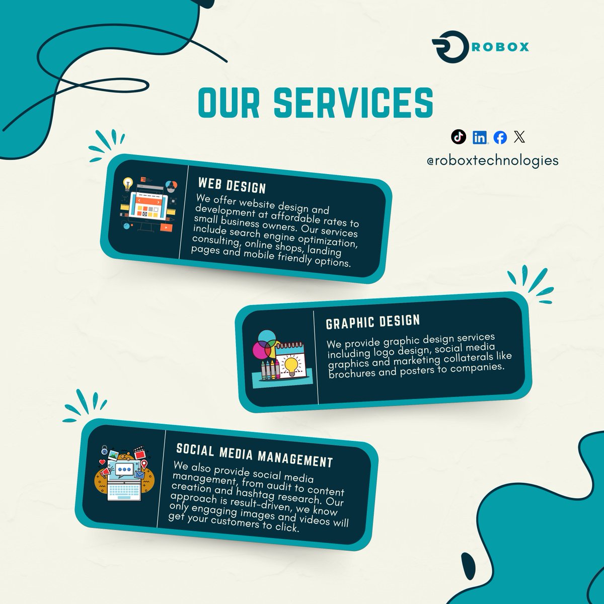 Robox_Tech's tweet image. Web Design. Graphic Design. Social Media Management.
At Robox Technologies, we don’t just create, we deliver results.
👉 roboxtechnologies.com
#Tech #WebDesign #SocialMedia #TXEX #TaylorSwift Faith #CriticalRole