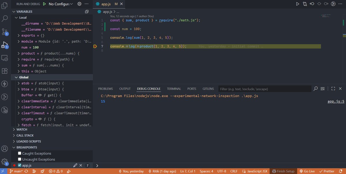 ritik65477's tweet image. 🚀Day 88 of My Web Dev Journey – Backend

Diving into: Fundamentals of Node.js
Last 3 days, I explored:
🔹 What is Node.js &amp;amp; why we need it
🔹 History of Node.js
🔹 Module Systems – CommonJS &amp;amp; ES6
🔹 User, Core &amp;amp; NPM Modules

#NodeJS #Backend #100DaysOfCode #LearnInPublic #WebDev