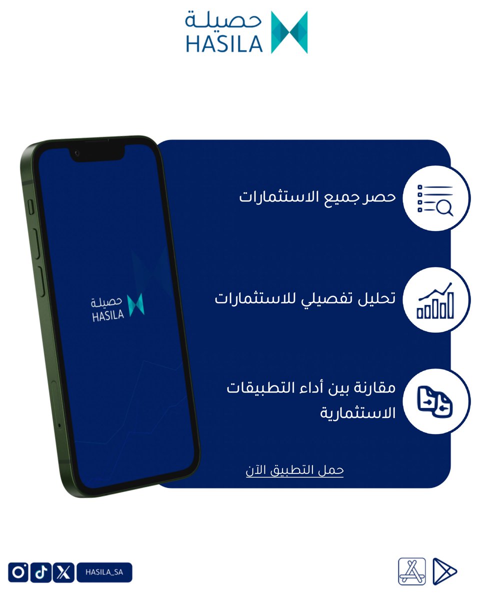 إذا ما تقيس أداء استثماراتك، ما راح تقدر تطورها!

تابع العوائد والمؤشرات مع حصيلة.

حمل التطبيق واستثمر بوعي.