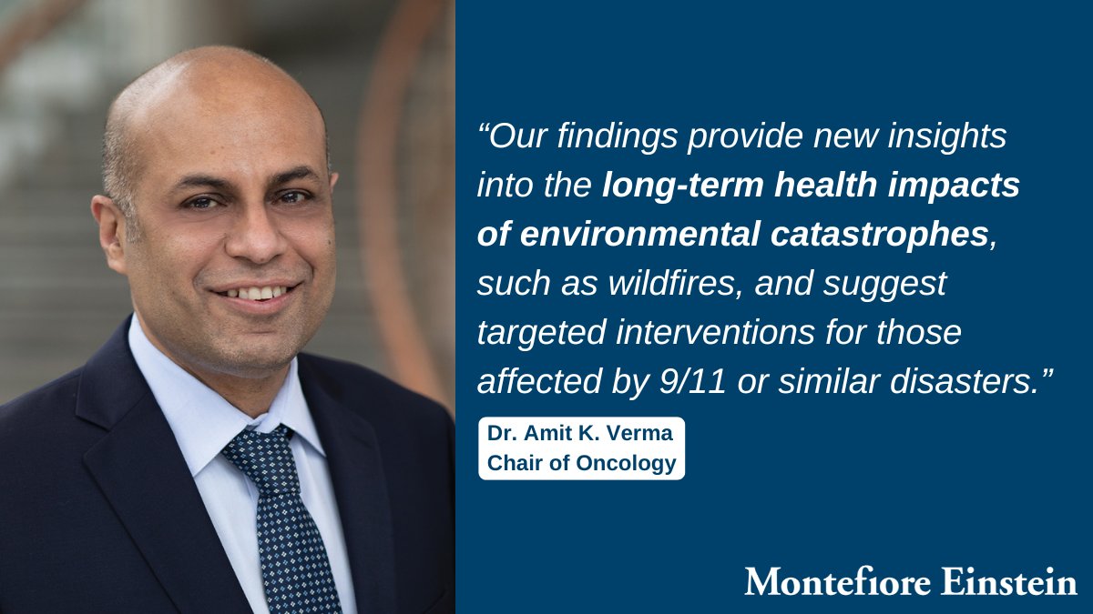 MontefioreNYC's tweet photo. NEW: MECCC researchers found that 9/11 first responders exposed to toxic dust were nearly 6x more likely to develop leukemia due to mutations in blood-forming cells. They also identified a protein, IL1RAP, as a target that could prevent or treat these cancers. @EinsteinMed @FDNY https://t.co/DcMiIeuKB2