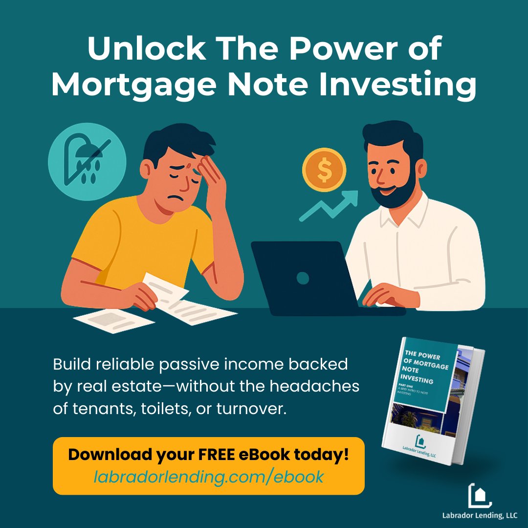 LabradorLending's tweet image. Unlock the Power of Mortgage Note Investing
Build reliable passive income backed by real estate
.
📘 Get your free 5-chapter, 74-page eBook today and start learning how notes can transform your investing journey.

👉 Download here: labradorlending.com/ebook

#PassiveIncome