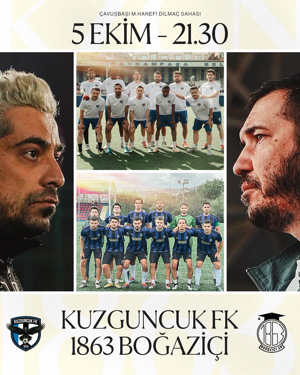 Beklenen maç geldi!

Maça tüm futbolseverler davetlidir.

🆚 1863 Boğaziçi SK
🏟️ Çavuşbaşı M.Hanefi Dilmaç Sahası - Beykoz
⏱️ 5 Ekim Pazar - 21.30