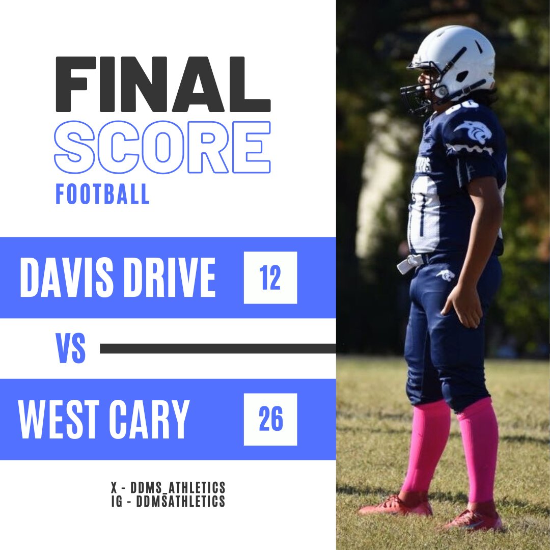 Our Panthers Football team battled hard yesterday, coming up just short 12–26 against the West Cary Imps. Huge thanks to our fans for showing up strong at our first home events of the year and supporting DDMS athletics!