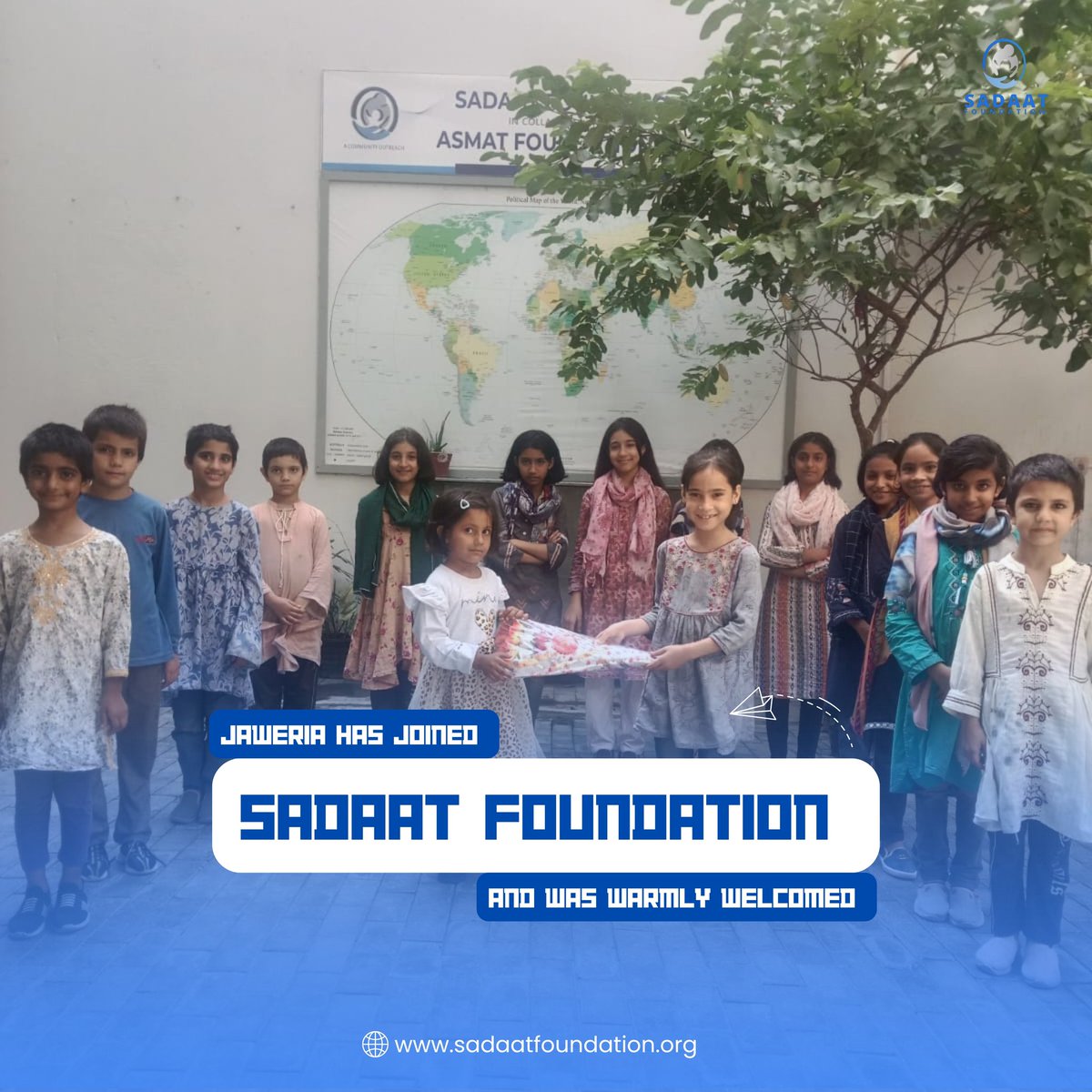 SF_KPK's tweet image. A brighter future unfolds! Jaweria has joined our Sadaat Foundation family, and we&apos;re honored to be part of her journey. Let&apos;s empower her dreams and help her shine! #SadaatFoundation #EmpoweringGirls #BrightFutureAhead