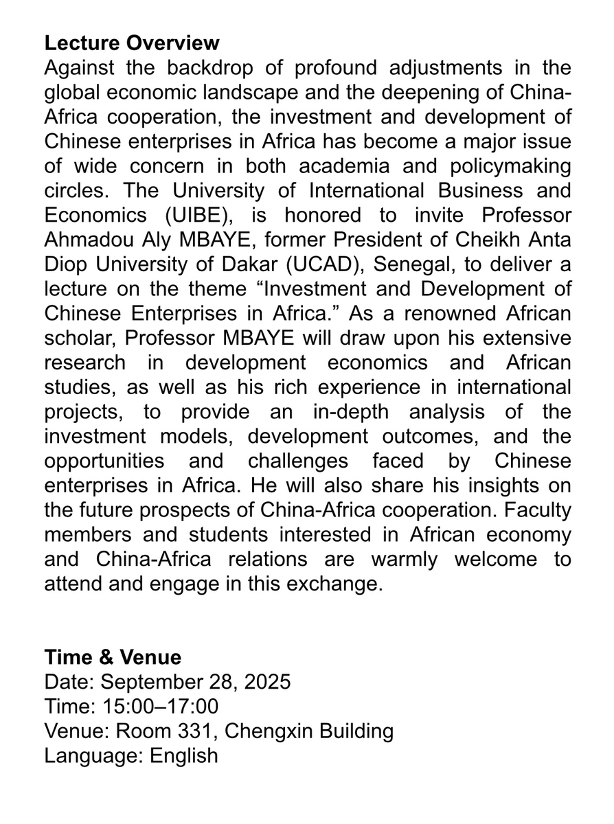 AhmadouAlyMbaye's tweet photo. Après l’université des relations internationales, cap sur l’université internationale pour le commerce et l’économie. University of International Business and Economics. Pour une conférence sur un sujet également d’une brûlante actualité. https://t.co/NeJYR6n3qz