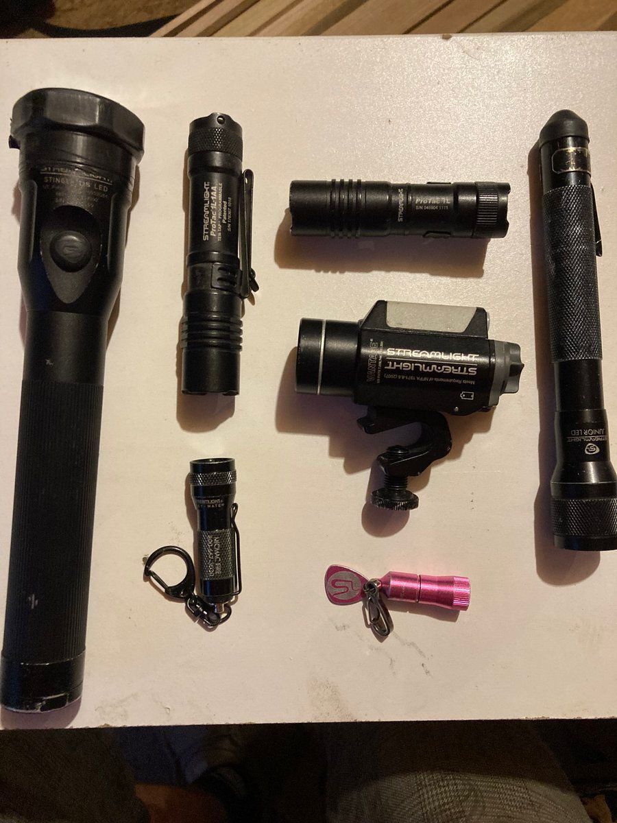 Streamlight's tweet image. Shoutout to Spencer for repping his favorite Streamlights in Nova Scotia! From compact to colorful, he’s got them all!  #FanFriday #StreamlightStrong