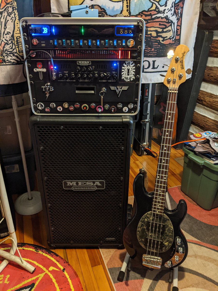 rondal77's tweet image. My current &quot;Happy Place&quot;. Bringing the rumble, literally feeling it &amp;amp; hearing it are a joy that&apos;s almost indescribable. #bassguitar #mesaengineering, #ernieball #stingray