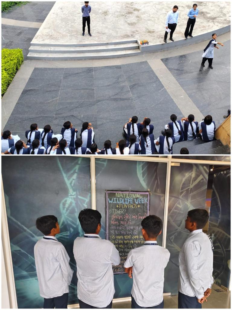 RSCRajkot's tweet image. Day 2 of National Wildlife Week at RSC-RAJKOT was a WILD time! 🦁🌿 Fun facts about wildlife species, a quiz on wildlife & eco-friendly displays! Loads of students got engaged in this celebration! 📚🐾 #NationalWildlifeWeek #RSCRajkot #WildlifeAwareness