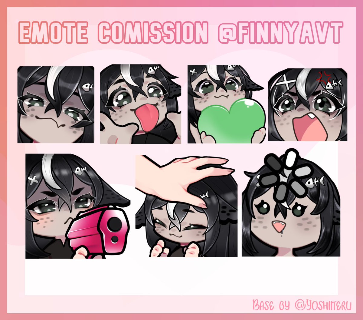 FinnyaVT's tweet image. Emotes for @/NoyoKuu finished!!
I’m slowly getting back on track 🫶🏻

Thankyou everyone for being so patient and trusting! I will keep improving my art style! 🩷