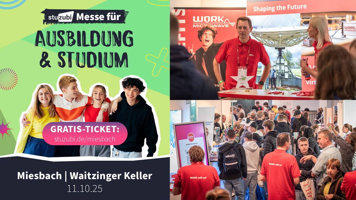 Meet us at Stuzubi the study and career fair in Miesbach. 💡🚀
We look forward to connecting with talented students and young professionals who are ready to shape their future.

📅 October 11
🕥 10 AM – 4 PM 
 📍   Waitzinger Keller