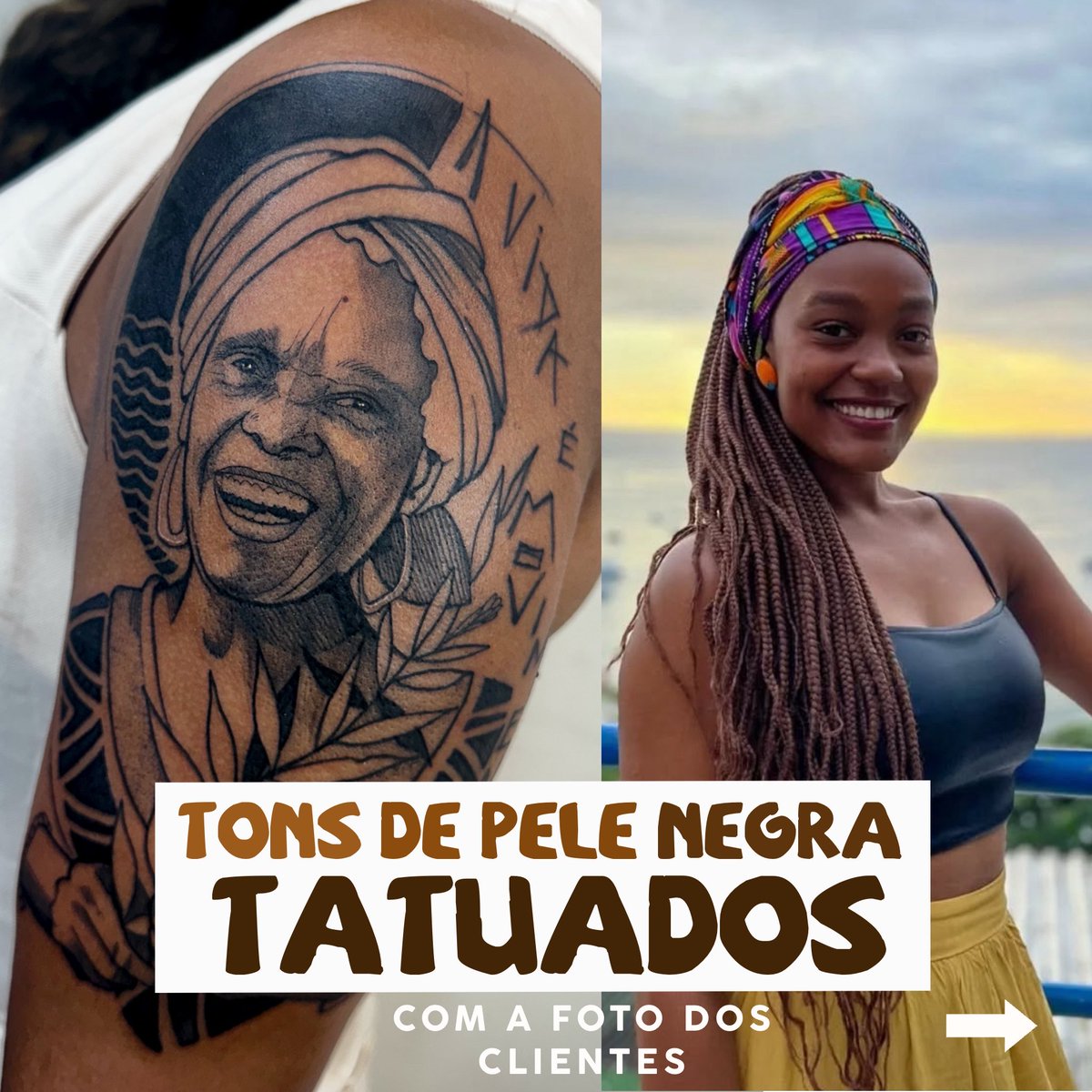 Sempre que posto uma foto de alguma tatuagem, isolando apenas a foto do local da tatuagem, sempre questionam a negritude dos meus clientes! Toma aí esse combo! 

👇🏾👇🏾👇🏾 segue o fio (repost)
