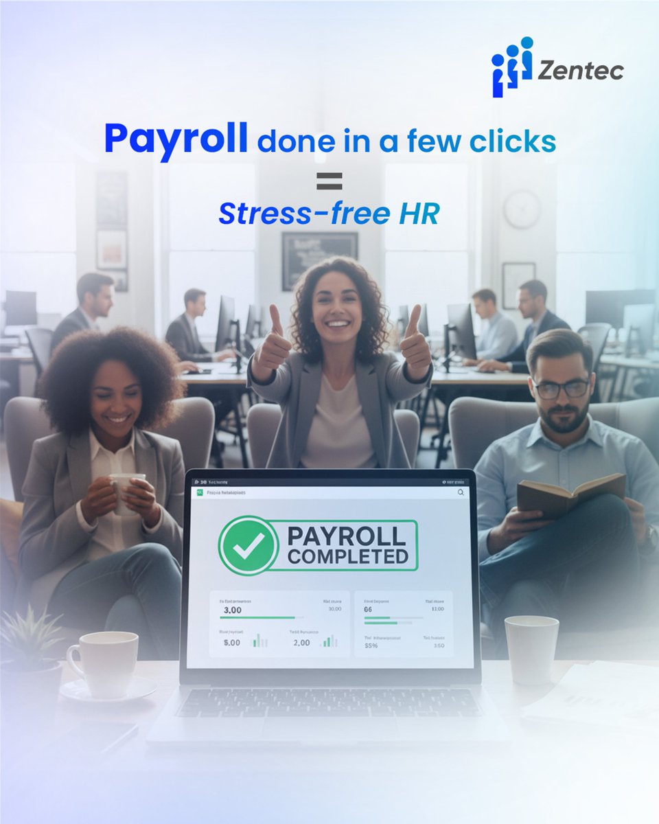 zentec_payroll's tweet image. No more errors, no more delays, just smooth, seamless payroll with ZENTEC. 🚀
Make payday easy for your team and your HR department!

#Zentec #PayrollSimplified #HRSimplified #SeamlessHR