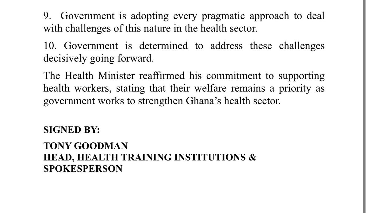 _GhChronicles's tweet photo. JUST IN-

Health Minister Hon. Kwabena Mintah Akandoh assures unpaid nurses of his commitment to resolve salary delays. Over 7,000 nurses paid, 6,500 awaiting payment. Govt working with Finance Ministry to clear outstanding dues.

Special concessions retain nurses; rotation nurses, allied health interns, and medical house officers also set for payment. Govt adopts pragmatic approach to strengthen healthcare.