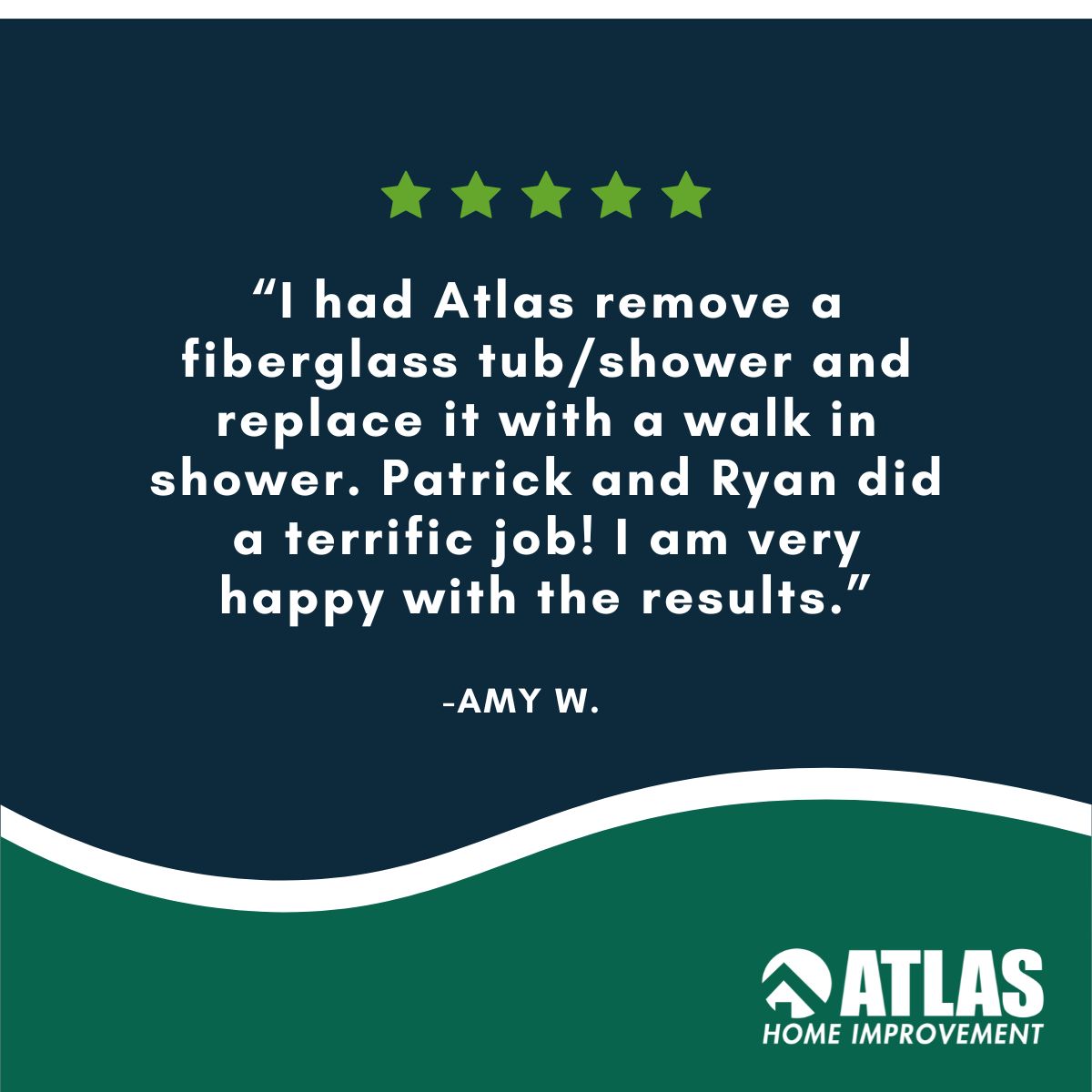 Thank you, Amy! 💙 We’re thrilled you’re happy with your new walk-in shower, and we’ll be sure to pass along your praise to Patrick and Ryan. Enjoy your new space!

👉 Thinking about a bathroom upgrade? Call us today at 734-627-1558.