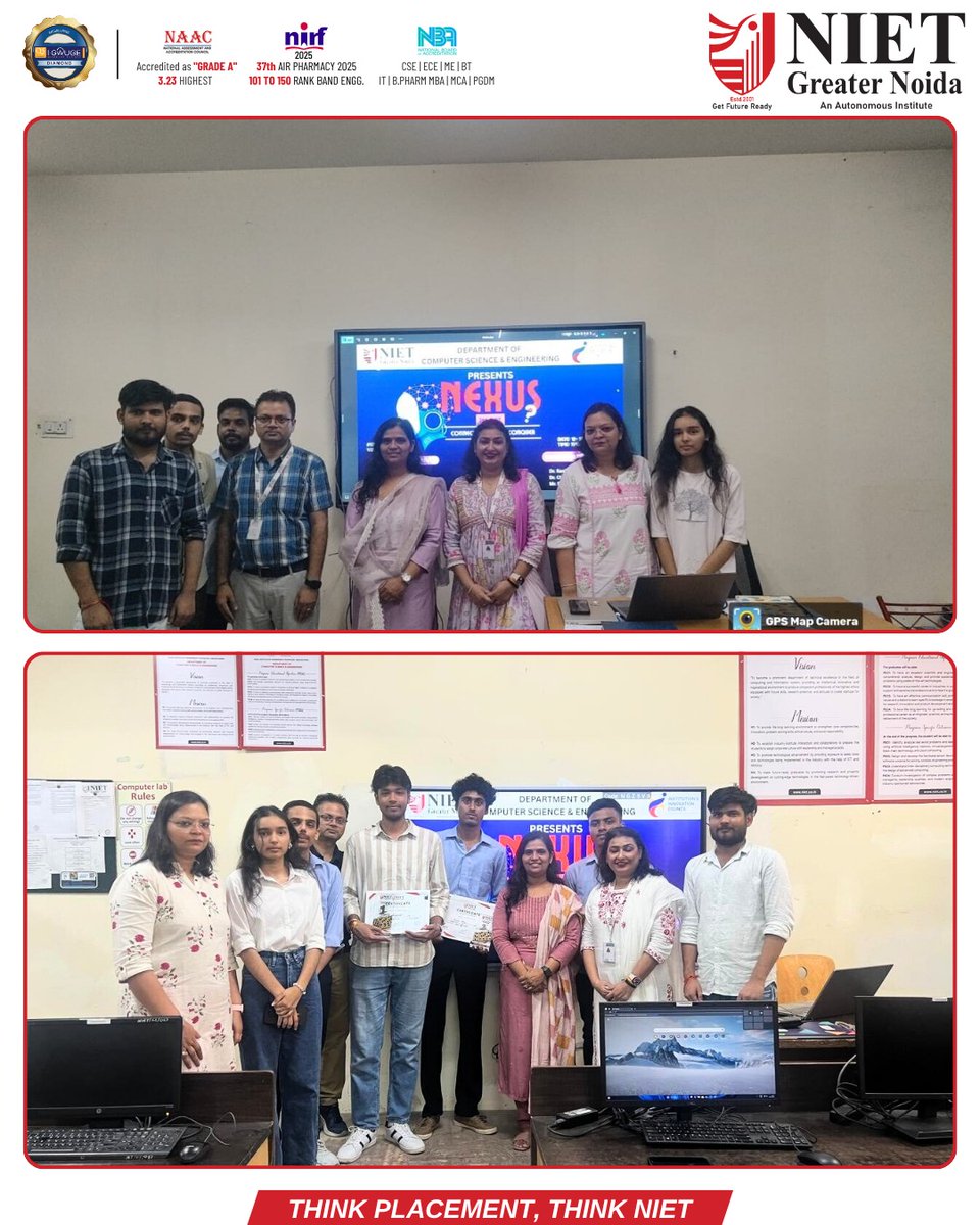 niet_grnoida's tweet image. NEXUS: Fostering Knowledge, Speed &amp;amp; Precision

The Department of Computer Science &amp;amp; Engineering at NIET Greater Noida successfully organized a technical quiz event, NEXUS, on 12th September 2025 through the Unstop platform.
#NIET #NIETGreaterNoida #TechnicalQuiz #NEXUS #CSE