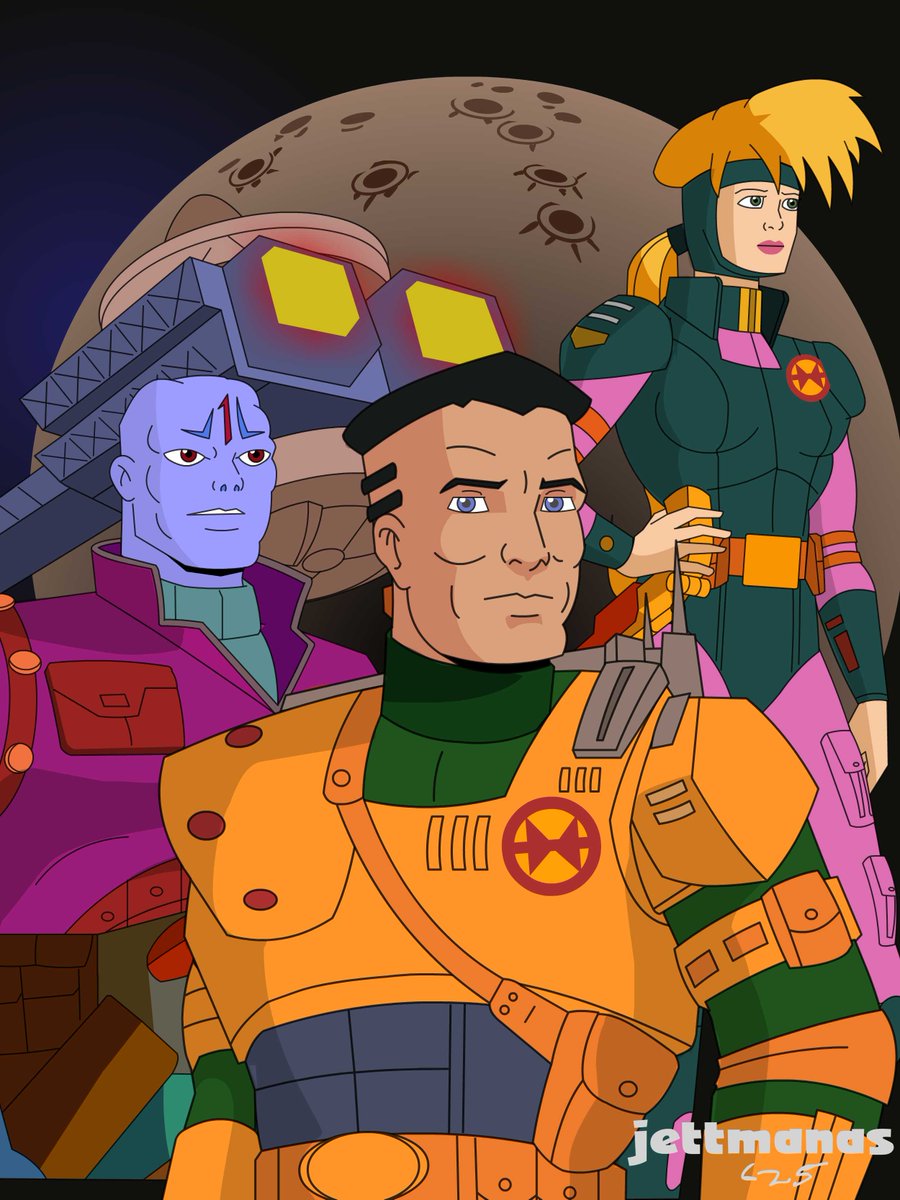 jeffnevins's tweet photo. Enjoyed the '93 Exosquad. Detailed outfits &amp; mechs, &amp; quite the story. Rights to Universal(?) #FanArtFriday #fanart #90s #exosquad #scifi #cartoon #animation https://t.co/rRQWTBQ59S