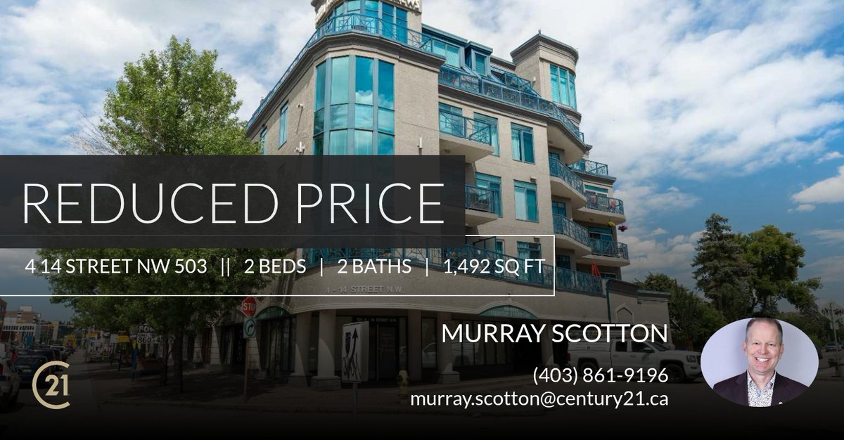 MurrayScotton's tweet photo. 📍 Reduced Price 📍 This recently reduced home at 4 14 Street Nw 503 in Calgary won't last long, so, don't wait to set up a showing! Reach out here or at (403) 861-9196 for more information!

Thanks,
Murray Scotton
REALTOR®
Century... https://t.co/RmrSjYCe4V https://t.co/8cEkjTqMnF