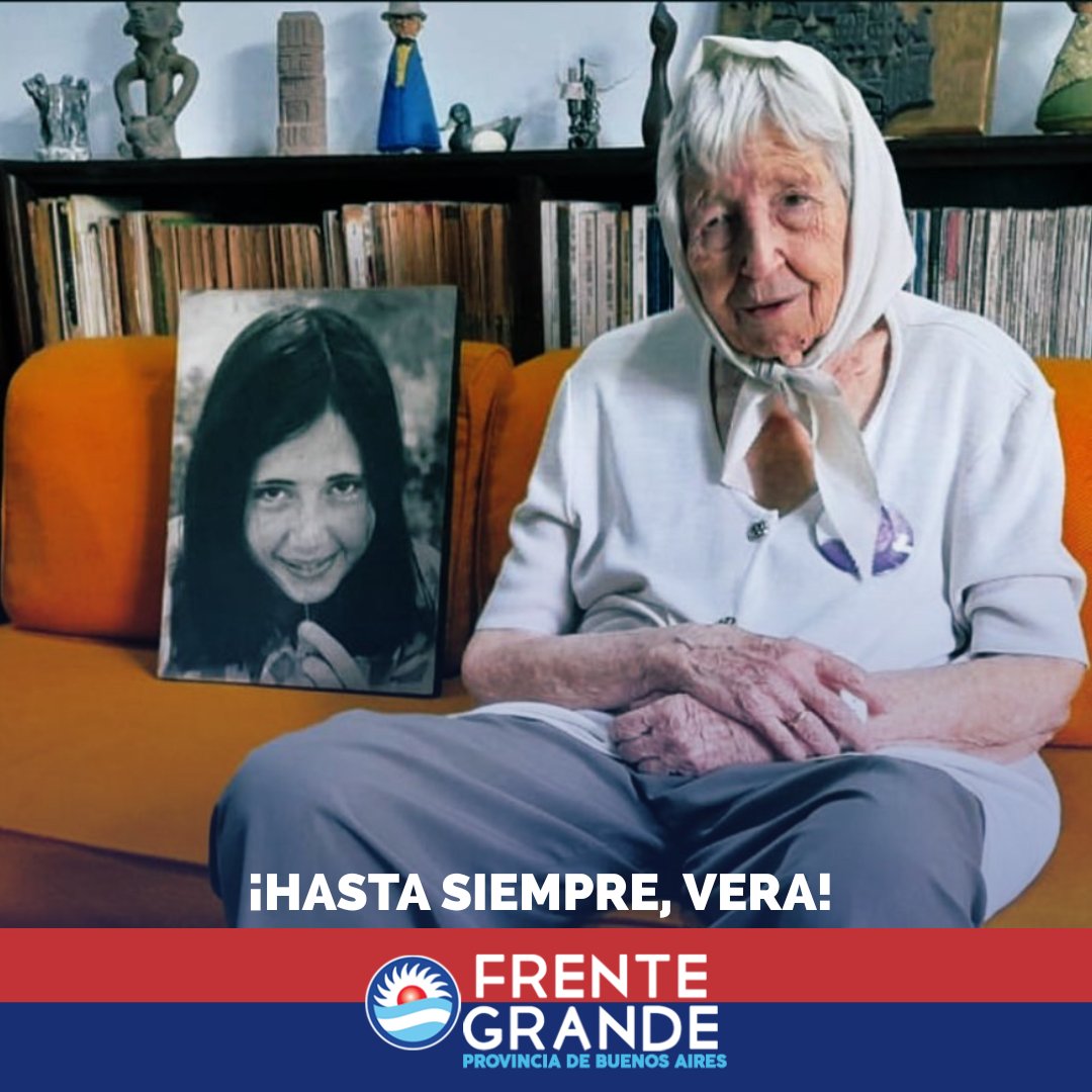Con profundo dolor despedimos a Vera Jarach, Madre de Plaza de Mayo – Línea Fundadora.

Vera fue parte de Memoria Abierta y del directorio del Espacio Memoria y Derechos Humanos de la exESMA, espacios desde donde sostuvo con coraje que “Nunca más el silencio”.
HLVS Vera!