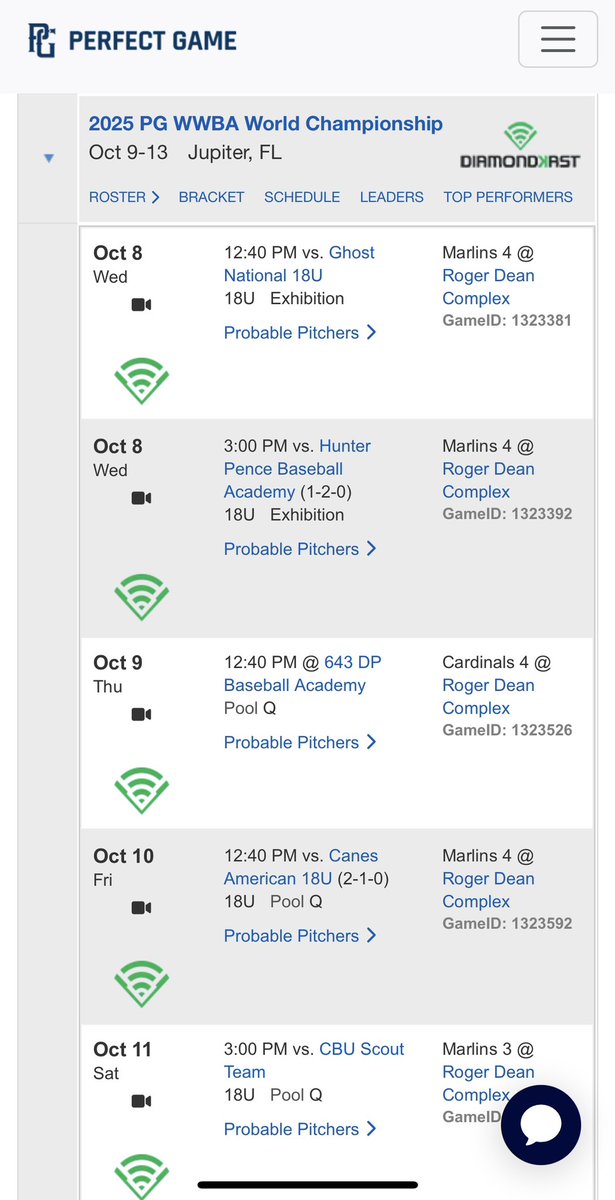 I will be pitching in Jupiter next Friday at 12:40pm against Canes American
<a href="/USC_Baseball/">USC Baseball</a> <a href="/CaliforniaPFA/">PFA_California 🖤💛</a> <a href="/SoCalGiants/">SoCal Giants</a> <a href="/NitroRecruits/">Nitro Recruiting Group ⚾️</a> <a href="/California_PG/">Perfect Game California</a> <a href="/PaLaCalleMA5/">〽️arcos Arias, M.A.</a>