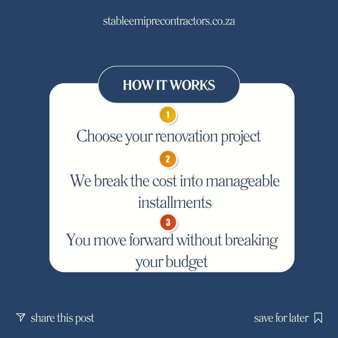 Chelsea601C's tweet image. @EmpireStable is debunking some Myths about renovations in SA. #FridayThoughts #BusinessandFinance #ConstructionSA #RenovationSA #RealEstate #homeowners