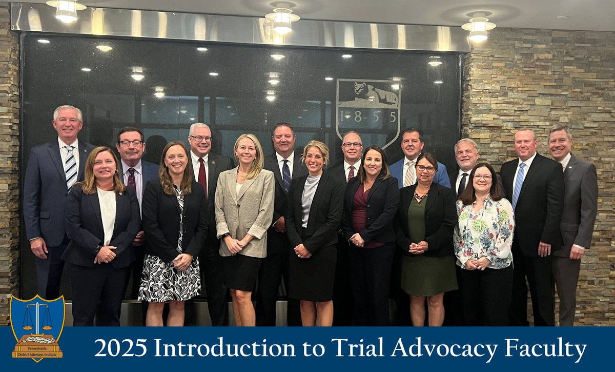 PennsylvaniaDAs's tweet photo. PA prosecutors sharpened their courtroom skills during a 3-day Intro to Trial Advocacy course. The workshop blended expert-led lectures with hands-on practice &amp; personalized feedback. Special thanks to this year’s faculty for sharing their wisdom! https://t.co/p1jGJWM9dI