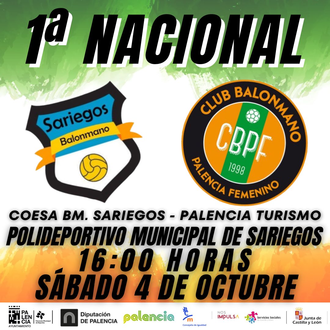 ⚽️ MAÑANA JUGAMOS 🤾🏼‍♀️

<a href="/BSariegos/">Balonmano Sariegos</a> 🆚 <a href="/PalenciaTurismo/">Palencia Turismo</a> CBPF

📌Pol. Municipal de Sariegos - 16:00h

#JuntasMásBalonmano #CBPF