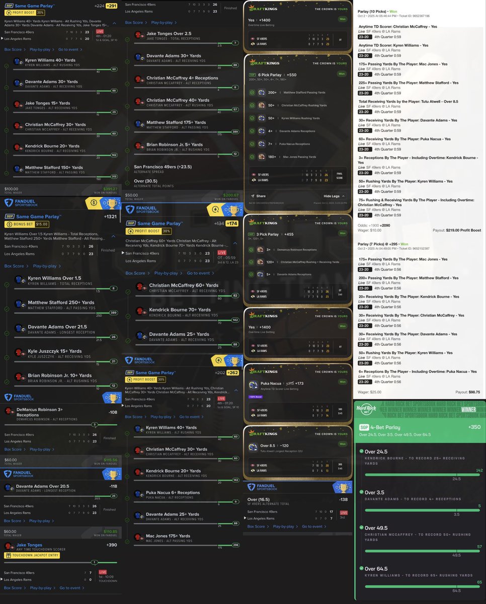 The first 3 screenshots below are the winners I provided. The last one is all the other winners <a href="/JBigsDFS/">JBigs | Jason 💎</a> and <a href="/bigsbettingteam/">JBigs Betting Team</a> provided the discord! 

Click the link below to get all of these winners for only $20/m. Seems like a no brainer!

dubclub.win/af/afl-wwb2b/