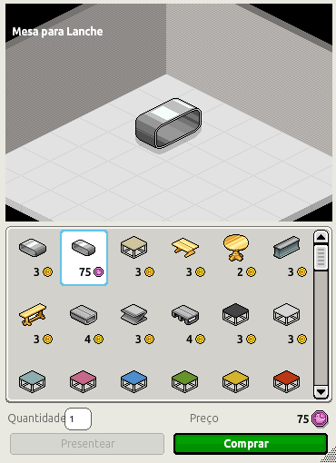 AlefferHabbo's tweet photo. Subiram o preço da Mesa para Lanche no catálogo, 75 duckets. https://t.co/BYDAj6J0gY