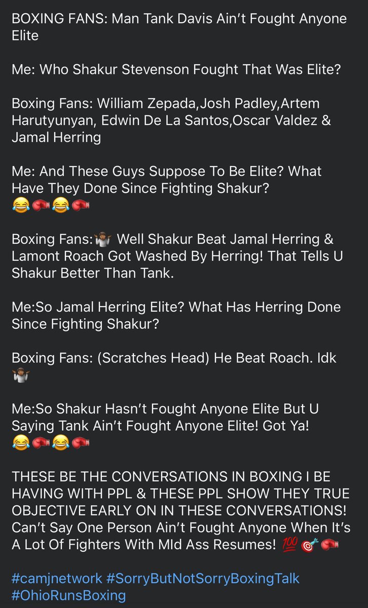 Boxing Fans Be Buggin 😂🥊😂🥊
<a href="/DeemByAnyMeans/">Deem</a> <a href="/JabQueenBoxing/">JabQueen Boxing</a> <a href="/D1sBoxing/">ANGRYWHITEMANBOXINGPODCAST</a> <a href="/2cents20/">2centsBoxing</a>