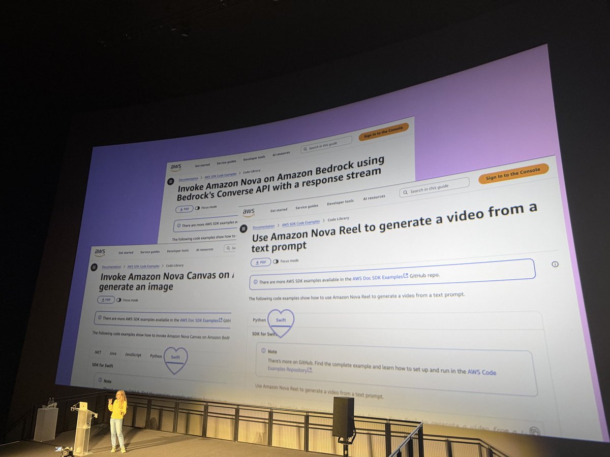 ktosopl's tweet image. Official Swift SDKs an docs for swift, 
 on server, for AWS Bedrock :-) #swiftlang
