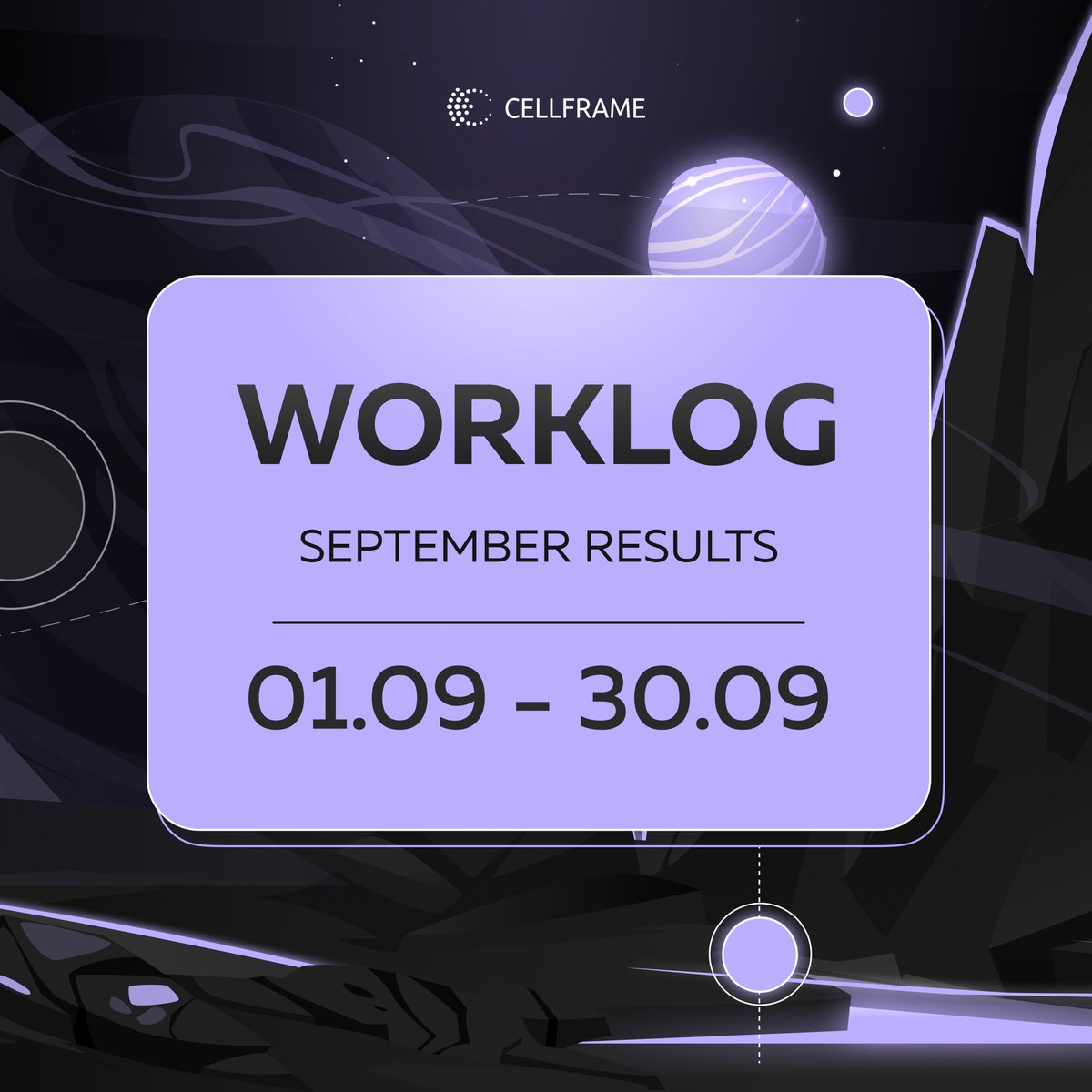 cellframenet's tweet image. ⚡️ Wrapping up September!

We’ve compiled the key events and development updates into handy cards. 
Swipe through the slider to catch all the important highlights!

Find details in our post: t.me/cellframeworld…

#worklog_cards_cellframe