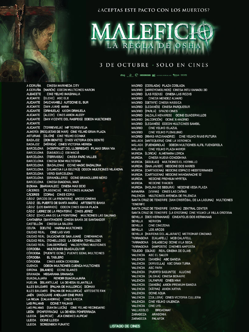 SelectaVision's tweet image. Todos estos cines ya están malditos 😈 ¡MALEFICIO ya está en España! 🍿
#MaleficioLaRegladeOsha