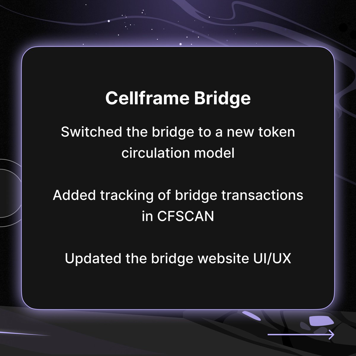cellframenet's tweet image. ⚡️ Wrapping up September!

We’ve compiled the key events and development updates into handy cards. 
Swipe through the slider to catch all the important highlights!

Find details in our post: t.me/cellframeworld…

#worklog_cards_cellframe
