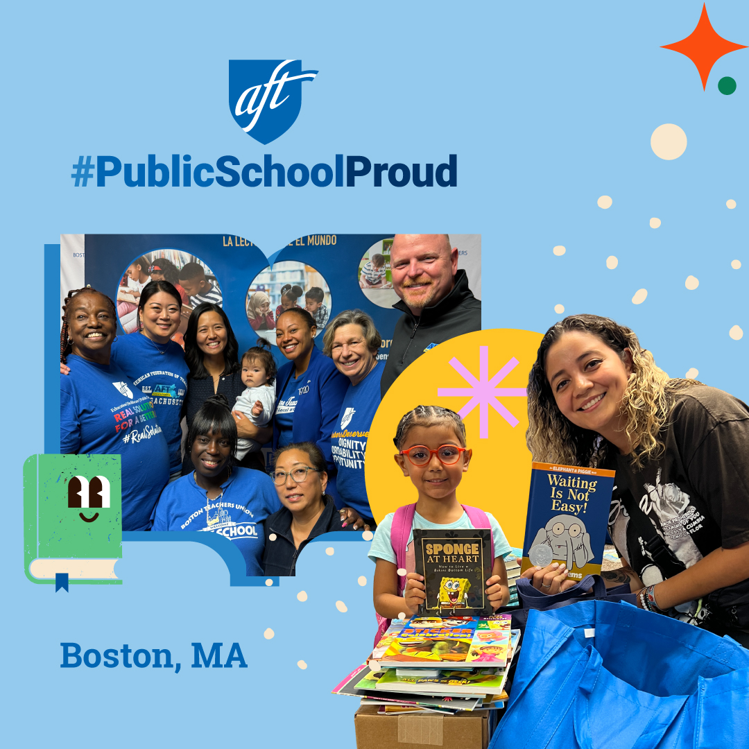 In Boston, <a href="/BTU66/">BostonTeachersUnion</a> &amp; <a href="/AFTMass/">AFT Massachusetts</a> gave away 40,000 free books at their Back to School Fair—thanks to #ReadingOpensTheWorld, which has shared over 10 million books nationwide. Because when kids read, they succeed. youtu.be/b61r-QVnRbg?si… #PublicSchoolProud