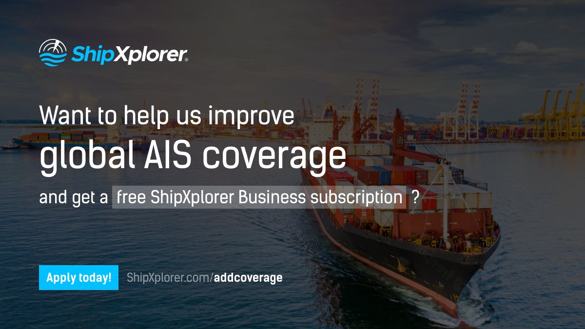 ShipXplorer's tweet image. Did you know? You can help us improve AIS coverage by hosting a ShipXplorer receiver!📡🛳

Apply here:
shipxplorer.com/addcoverage🔗

#ShipXplorer #AIS #ShipTracking #Coverage