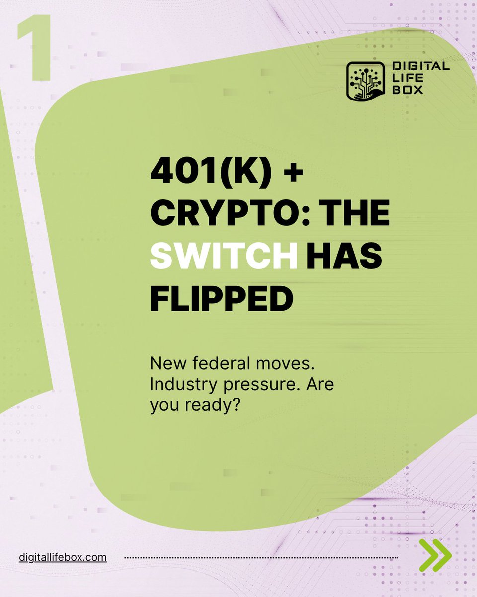 DigitalLIFEBox_'s tweet image. Trump order: $9.3T retirement market opens to crypto.

90M Americans affected.

Estate planners aren&apos;t ready.

DigitalLIFEBox™ bridges the gap.
tinyurl.com/yk76yx38

#CryptoRetirement #MyDigitalLIFEBox