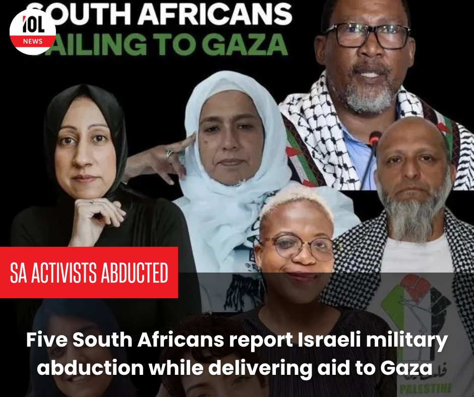 IOL's tweet image. Five South African activists have reported that they were abducted by the Israeli military while attempting to deliver critical humanitarian aid to Gaza.
#news #activists #Israel #military #abduction #humanitarianaid #Gaza
Read on tinyurl.com/7jkdhx5