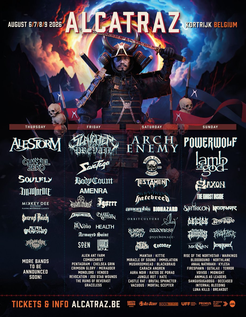 Just announced! <a href="/BodyCountBand/">BODY COUNT</a> ALCATRAZ FESTIVAL 2026 🇧🇪 
🎟️ alcatraz.be/en/tickets
#alcatrazfestival #bodycount