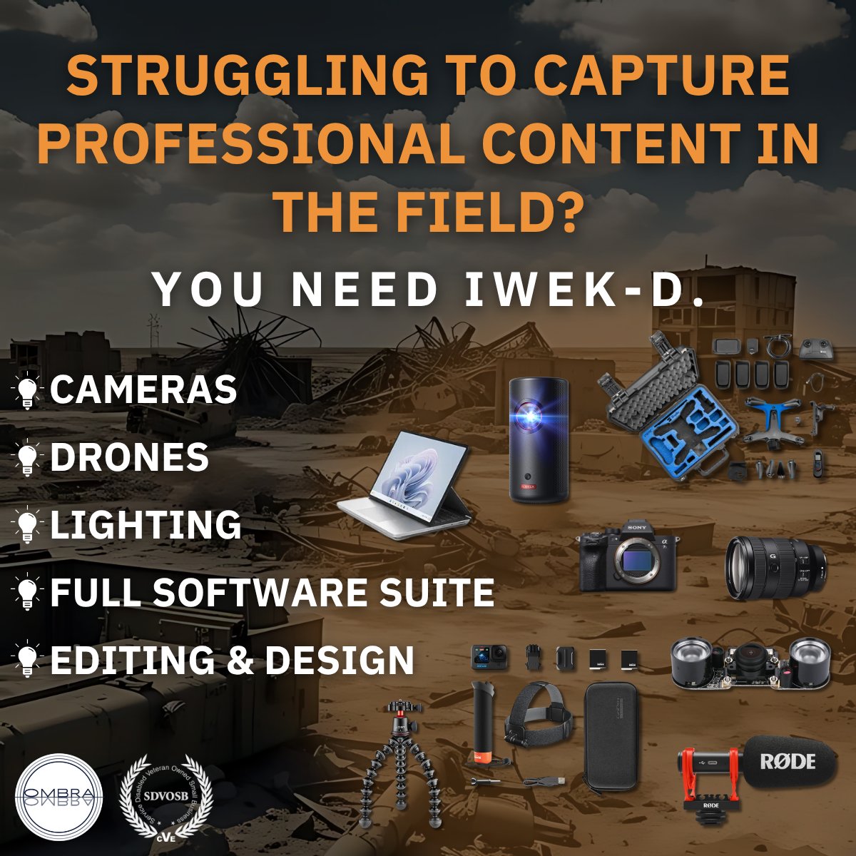 OMBRA_LLC's tweet image. Ready to Take Your Field Operations to the Next Level?⏩

IWEK-D&apos;s cutting-edge technology allow teams to capture stunning content, anywhere, anytime.

Discover how IWEK-D can support your mission👉 zurl.co/GS4a6 
#IWEKD #FieldOperations #AutonomousTech