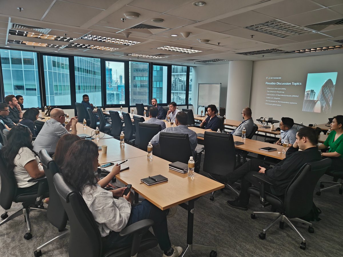 We hosted a private roundtable in Singapore on Ethereum’s readiness for institutional finance.

In the room: Managing Directors, Heads of Digital Assets, and regulatory experts from global banks, custodians, and consultancies.

(1/3)