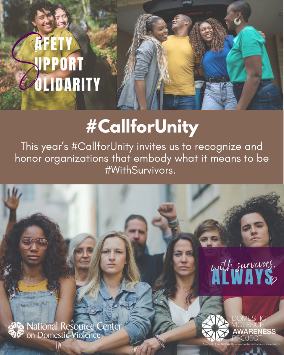 Safe_PassageDV's tweet image. This year’s #CallforUnity invites us to recognize and honor organizations that embody what it means to be #WithSurvivors. Join the call today by tagging organizations and individuals that show up for survivors of abuse. 💜