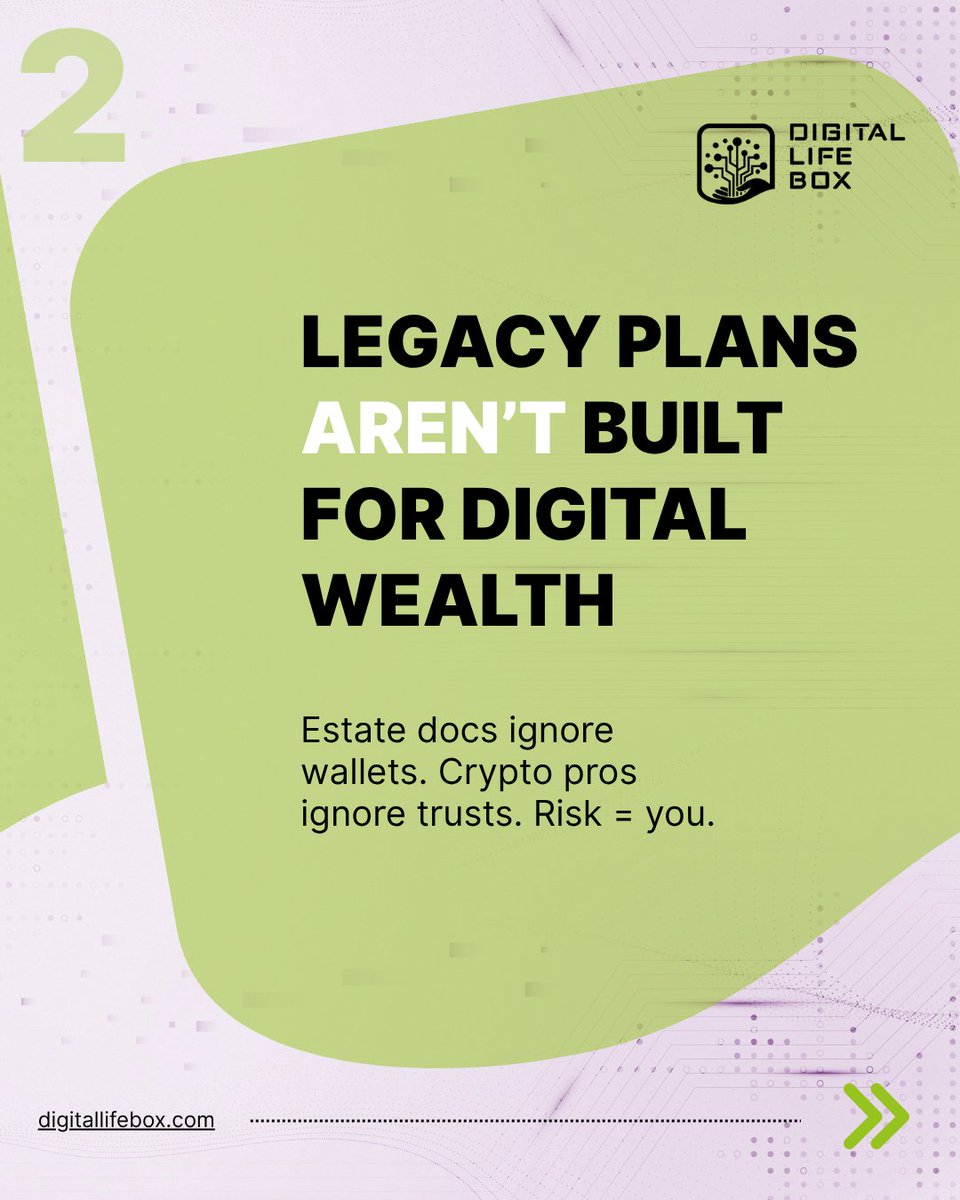 DigitalLIFEBox_'s tweet image. Trump order: $9.3T retirement market opens to crypto.

90M Americans affected.

Estate planners aren&apos;t ready.

DigitalLIFEBox™ bridges the gap.
tinyurl.com/yk76yx38

#CryptoRetirement #MyDigitalLIFEBox