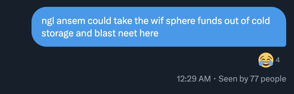 you thought i was joking?

$neet