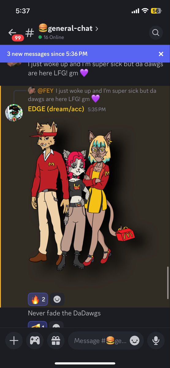 FEY_eth's tweet image. Gmabsholes!
I just woke up to @McPengcoin cooking up @DaDawgHQ in their gear 🍟
Free mint today weeeeee