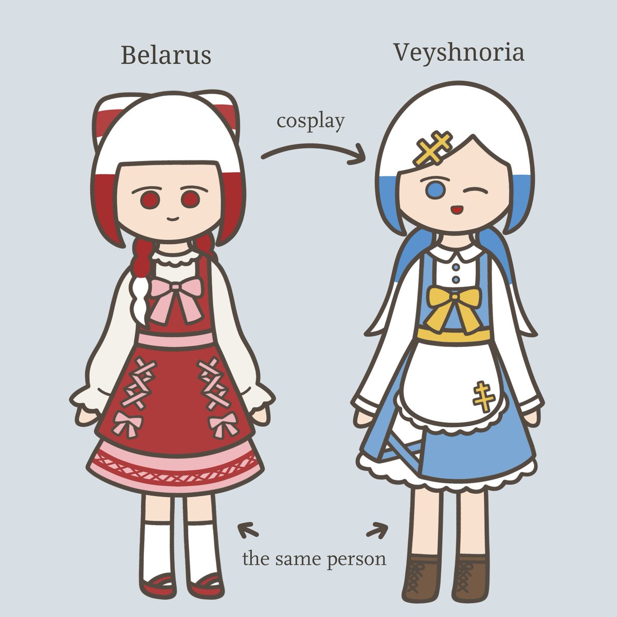 小維小維，維什諾里亞
白羅斯會這樣cos成自己的oc

#countryhumansBelarus