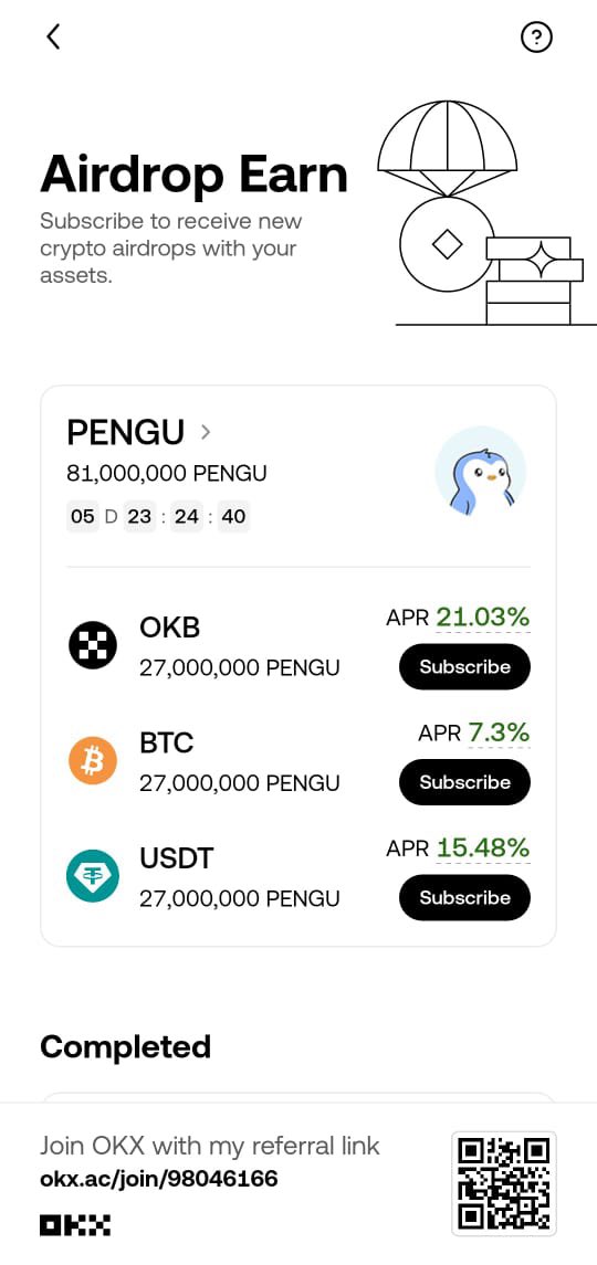 💰OKX is giving away Pengu Airdrop...💰
Let’s go guys!”
okx.ac/join/98046166