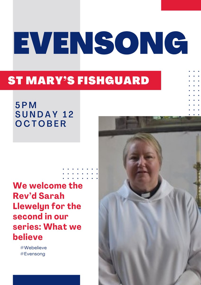 Coming up a week on Sunday! #Evensong #Fishguard #WhatWeBelieve