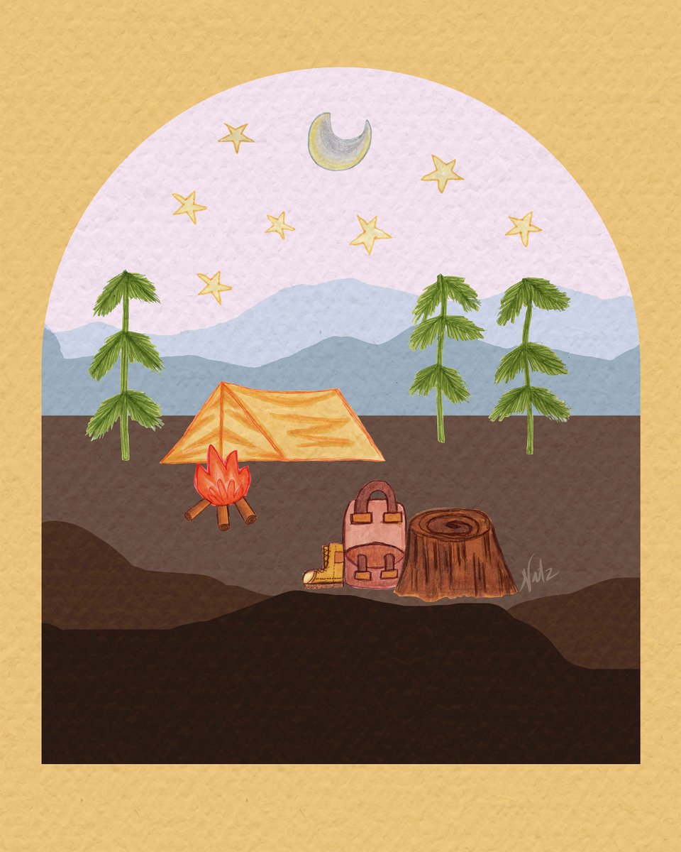 Natasha_Aguiar_'s tweet image. From cozy tents to starry skies, this collection celebrates the magic of camping nights.
#CampingVibes #SurfacePatternDesign #WhimsicalArt #ArtLicensing #AdventureArt